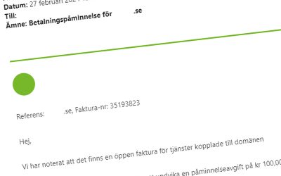 Viktig information gällande bluffmail från “One.com”